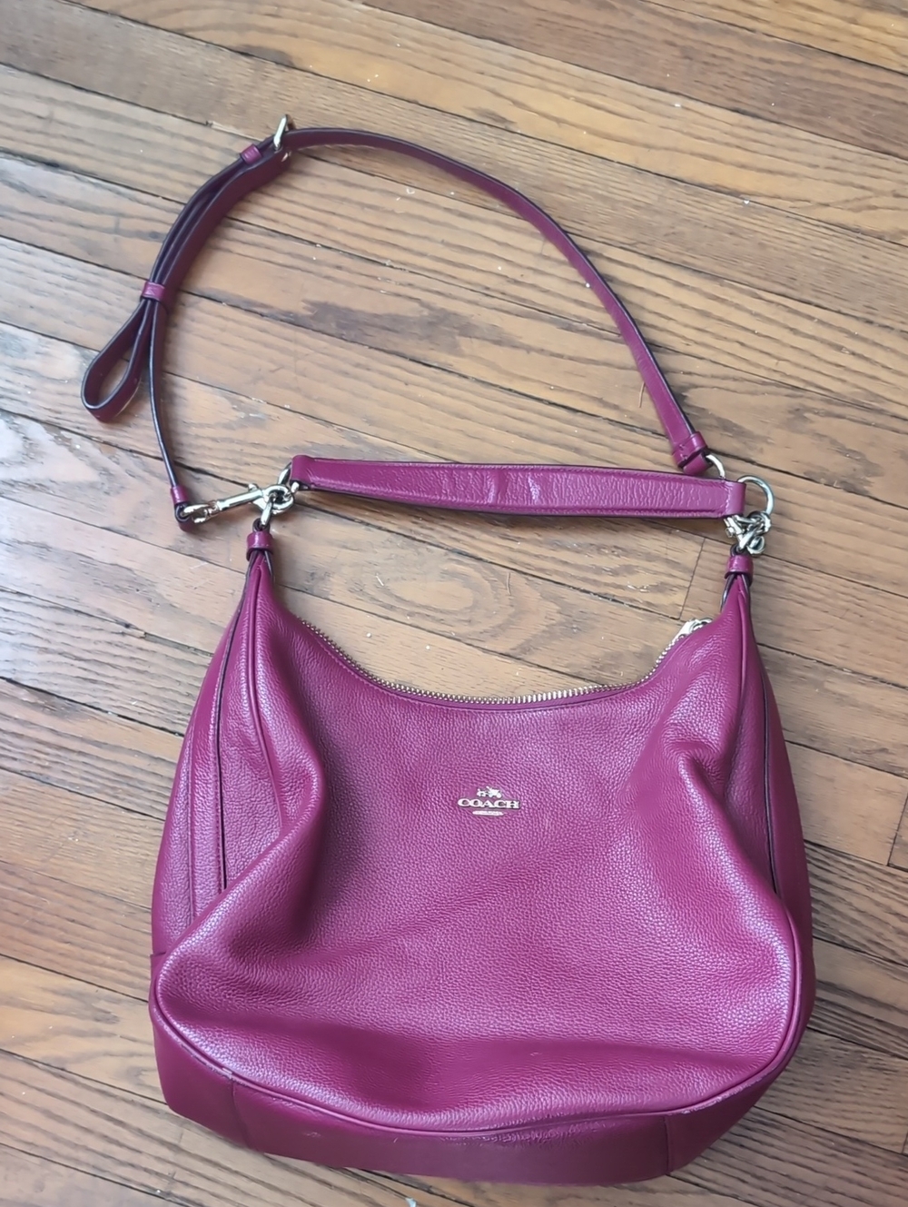 Coach Pebbled Leather Cranberry Pink Purse